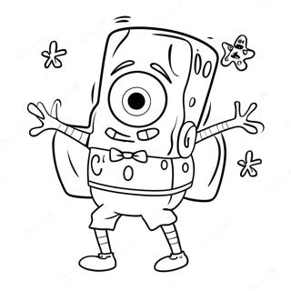 Spongebob In A Spooky Costume Coloring Page 8572-7191