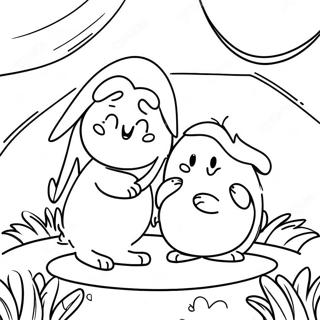 Joyful Easter Scene Coloring Page 8602-7211