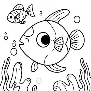 Cute Fish Underwater Coloring Page 8612-7221