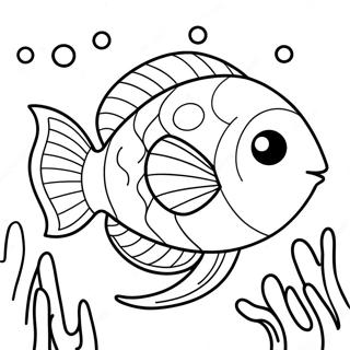 Cute Fish Underwater Coloring Page 8612-7222