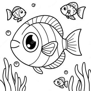 Cute Fish Underwater Coloring Page 8612-7224