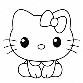 Hello Kitty With Cute Bow Coloring Page 862-689