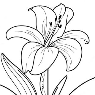 Lily Flower Coloring Page 8661-7254