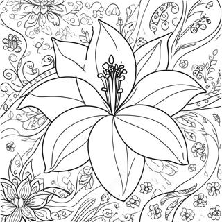 Lily Flower Coloring Page 8661-7255