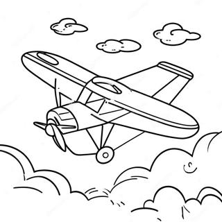 Colorful Airplane In The Sky Coloring Page 872-697