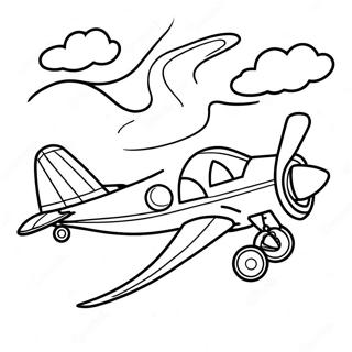 Colorful Airplane In The Sky Coloring Page 872-699