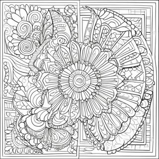 Intricate Mosaic Patterns Coloring Page 8742-7323