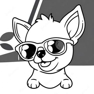 Funny Chihuahua With Sunglasses Coloring Page 8752-7327