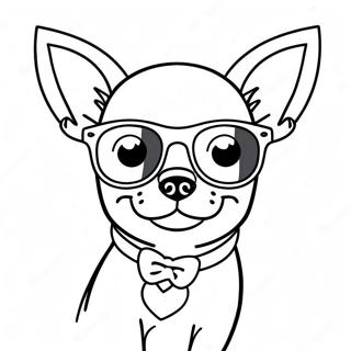 Funny Chihuahua With Sunglasses Coloring Page 8752-7328