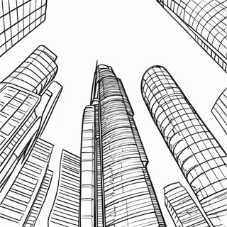 Colorful Skyscrapers Coloring Page 8792-7358