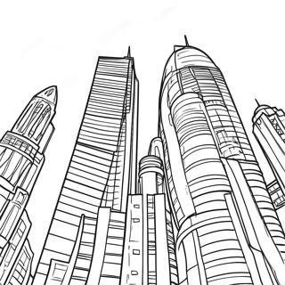 Colorful Skyscrapers Coloring Page 8792-7360