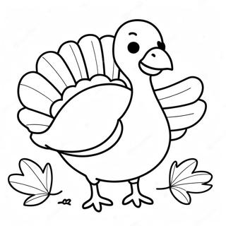 Cute Thanksgiving Turkey Coloring Page 8801-7366