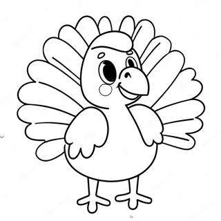 Cute Thanksgiving Turkey Coloring Page 8801-7368