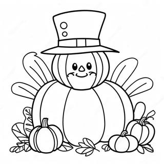 Adorable Thanksgiving Pumpkin Coloring Page 8802-7371