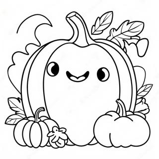 Adorable Thanksgiving Pumpkin Coloring Page 8802-7372