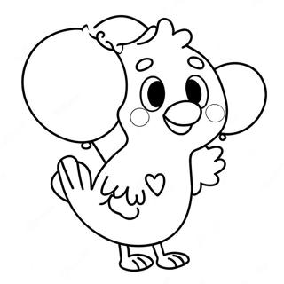 Chica With Colorful Balloons Coloring Page 8812-7378