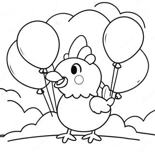 Chica With Colorful Balloons Coloring Page 8812-7379