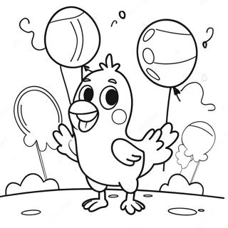 Chica With Colorful Balloons Coloring Page 8812-7380