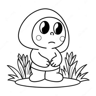 Cute Shy Guy With Flowers Coloring Page 8822-7385