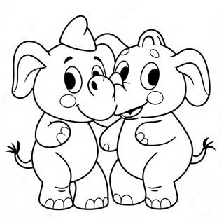 Elephant And Piggie Coloring Page 8831-7396