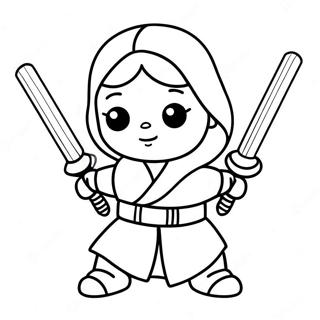 Cute Jedi Knight Coloring Page 8852-7411