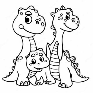 Friendly Dinosaur Family Coloring Page 8902-7450