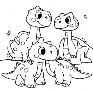 Friendly Dinosaur Family Coloring Page 8902-7451