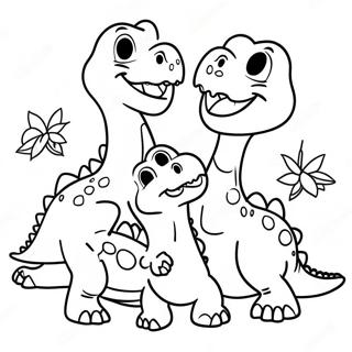 Friendly Dinosaur Family Coloring Page 8902-7452