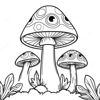 Trippy Mushroom Coloring Pages