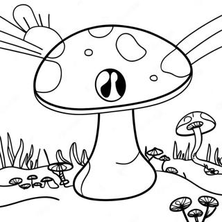 Trippy Mushroom Coloring Page 8911-7463