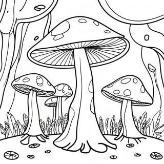 Trippy Mushroom Coloring Pages