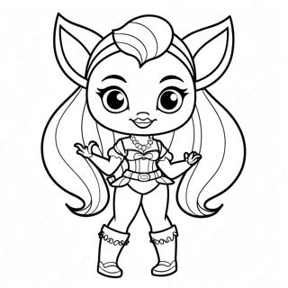 Clawdeen Wolf With Stylish Outfit Coloring Page 8932-7473