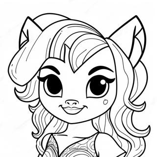 Clawdeen Wolf With Stylish Outfit Coloring Page 8932-7474