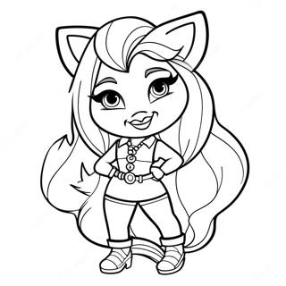 Clawdeen Wolf With Stylish Outfit Coloring Page 8932-7475