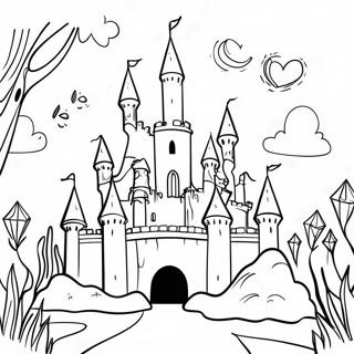 3d Coloring Page Of A Magical Castle 8971-7503