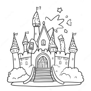 3d Coloring Page Of A Magical Castle 8971-7504