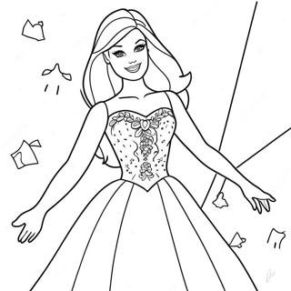 Barbie In A Sparkly Dress Coloring Page 8982-7515