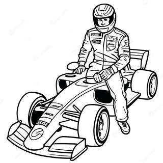 Formula 1 Driver In Action Coloring Page 8992-7518