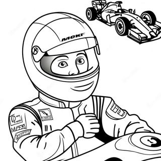 Formula 1 Driver In Action Coloring Page 8992-7519