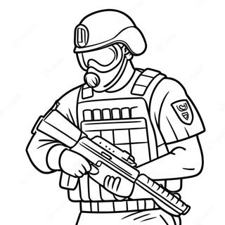 Swat Officer In Action Coloring Page 9002-7529