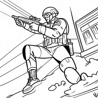 Swat Officer In Action Coloring Page 9002-7530