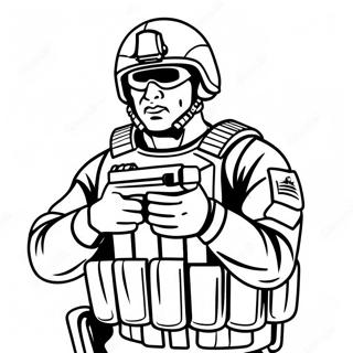 Swat Officer In Action Coloring Page 9002-7532