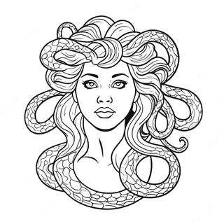 Fearsome Medusa With Snakes Coloring Page 9032-7554