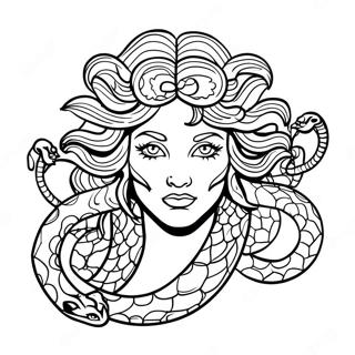 Fearsome Medusa With Snakes Coloring Page 9032-7556