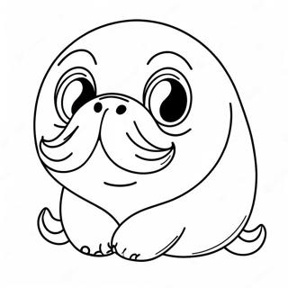 Cute Walrus With Big Eyes Coloring Page 9042-7569