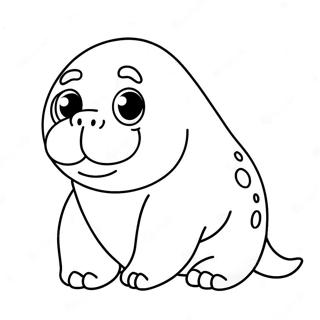 Cute Walrus With Big Eyes Coloring Page 9042-7571