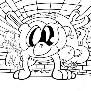 Cool Graffiti Style Coloring Page 9092-7602