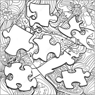 Colorful Autism Puzzle Pieces Coloring Page 9122-7621