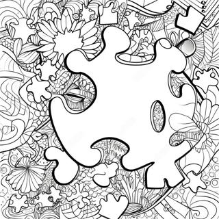 Colorful Autism Puzzle Pieces Coloring Page 9122-7622