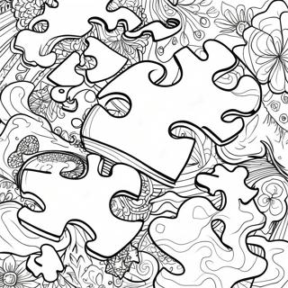 Colorful Autism Puzzle Pieces Coloring Page 9122-7623